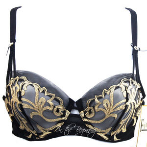 Felina 32C Black & Beige Unlined Bra NWT